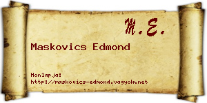 Maskovics Edmond névjegykártya